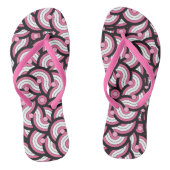 Tongs rose, noir et blanc géométrique (Semelle)