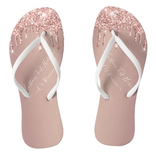 Tongs Rose Parties scintillant Or Flops à Retourner Spar (Semelle)