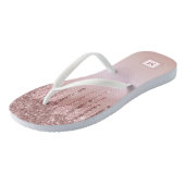Tongs Rose Parties scintillant or Monogrammed Girly (Incliné)