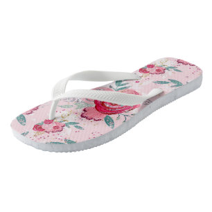 Tongs Rose Parties scintillant rose chaud et rose clair