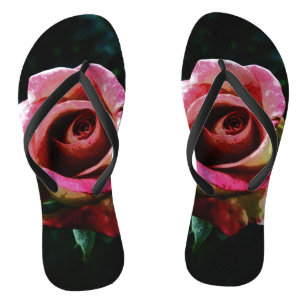 Tongs Rose Peinte à l'Huile