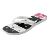 Tongs Rose, rayures et Pois (Incliné)