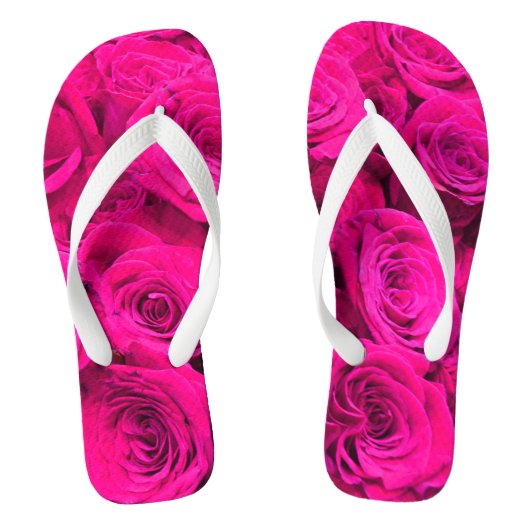 Tongs Rose Roses rose fleurs rose rose floral rose (Semelle)