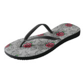Tongs Rose rouge Paisley (Incliné)