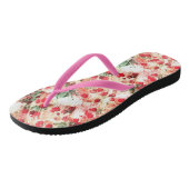 Tongs Rose Rouge Punks à pois (Incliné)