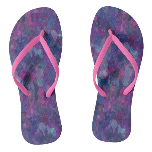 Tongs Rose, violet et bleu abstrait (Semelle)