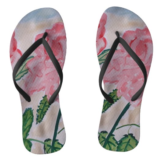 Tongs Roses d'été abstraites (Semelle)