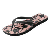 Tongs Roses du cimetière gothique rose et noir (Incliné)