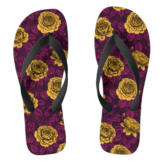 Tongs Roses jaunes (Semelle)