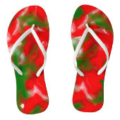 Tongs Rouge, blanc et vert Abstrait (Semelle)