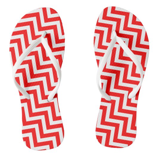 Tongs Rouge et blanc Diagonal Moyen Trappe Chevron (Semelle)