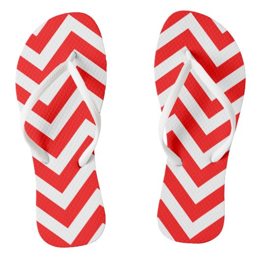 Tongs Rouge et blanc Grandes Dimensions Chevron (Semelle)