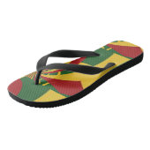 Tongs Rouge Golden Green Rasta Couleurs Design (Incliné)