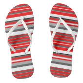 Tongs rouge noir blanc et gris rayures (Semelle)