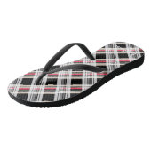 Tongs Rouge noir blanc plaid (Incliné)