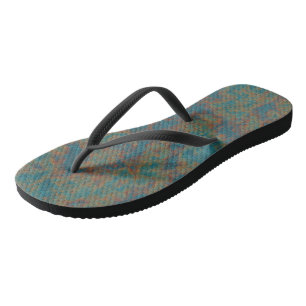 Tongs Rouille de turquoise abstraite