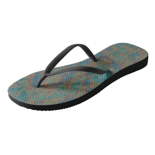 Tongs Rouille de turquoise abstraite (Incliné)