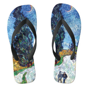 Tongs Route avec Cypress et Star (1890) Van Gogh Unisex