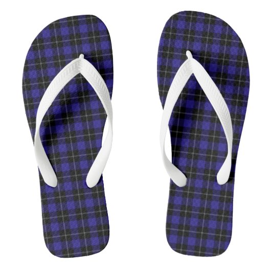 Tongs Royal Blue Black Plaid (Semelle)