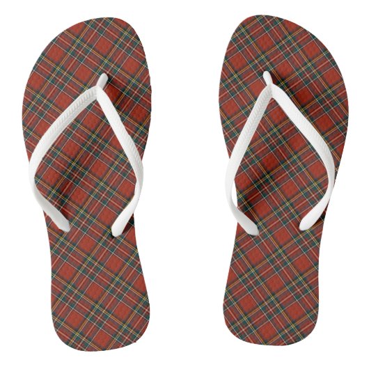 Tongs Royal Stewart Tartan Classic Red Scottish Plaid (Semelle)