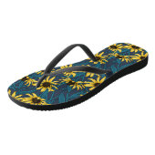 Tongs Rudbekia jaune sur la marine (Incliné)