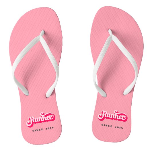 Tongs Runher Runher Runher Pink Bold Retro Font Motivati (Semelle)