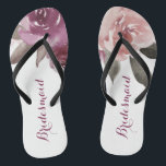 Tongs Russe aquarelle mariage de femme de ménage<br><div class="desc">Ambiance romantique à la main,  couleur violet,  pêche et bordeaux rose design floral et rose vif dentelle vintage. Chic et élégant,  grand flip flop pour demoiselle d'honneur en mariage vintage,  mariage rustique ou mariage campagnard à l'automne. Voir toutes les pièces correspondantes dans la collection ci-dessous.</div>