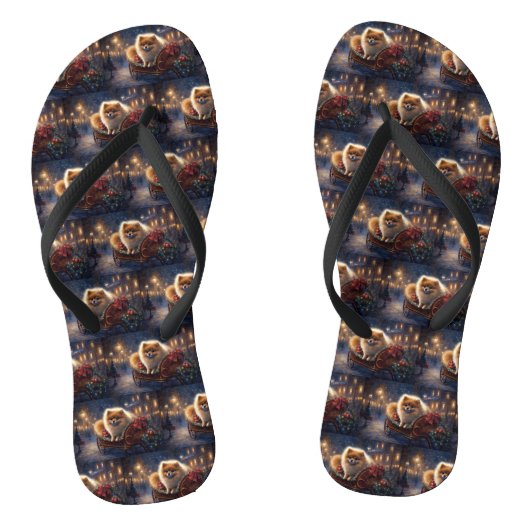 Tongs Saison de Noël Poméranienne brossé (Semelle)