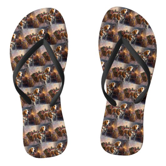 Tongs Saison festive de Noël beagle (Semelle)