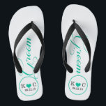 Tongs Salle personnalisée (aqua)<br><div class="desc">Amusants,  tongs de mariage personnalisés</div>