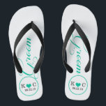 Tongs Salle personnalisée (aqua)<br><div class="desc">Amusants,  tongs de mariage personnalisés</div>