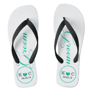Tongs Salle personnalisée (aqua)