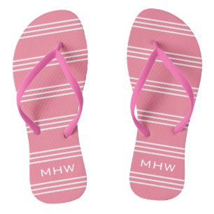 Tongs Sandales à monogramme personnalisé avec rayures ro