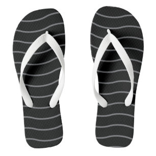 Tongs Sandales à motif de vague noir gris