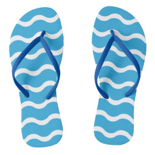 Tongs Sandales à motif vague bleu