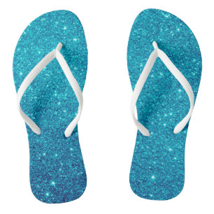 Tongs Sandales à paillettes bleues