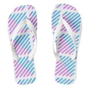 Tongs Sandales à rayures diagonales bicolores violettes