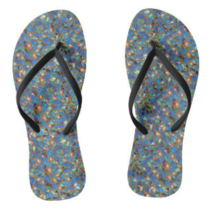 Tongs Sandales à semelle fine à motif de vitrail