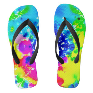Tongs Sandales arc-en-ciel Tie Dye