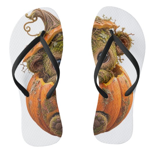 Tongs Sandales créature citrouille mignonne et mousseuse (Semelle)