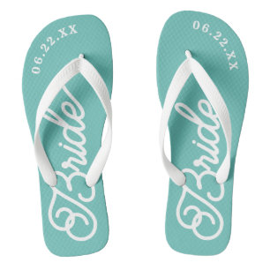Tongs Sandales de mariage personnalisées pour la mariée 