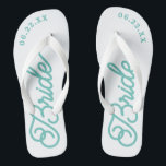 Tongs Sandales de mariage personnalisées pour la mariée<br><div class="desc">Ces sandales sont parfaites pour la future Mme ! Personnalisez-les avec la date de votre mariage et vos couleurs de mariage.</div>