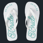 Tongs Sandales de mariage personnalisées pour la mariée<br><div class="desc">Ces sandales sont parfaites pour la future Mme ! Personnalisez-les avec la date de votre mariage et vos couleurs de mariage.</div>