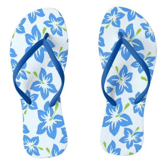Tongs Sandales Fleuris Fleurs Bleues (Semelle)