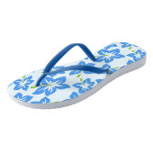 Tongs Sandales Fleuris Fleurs Bleues (Incliné)