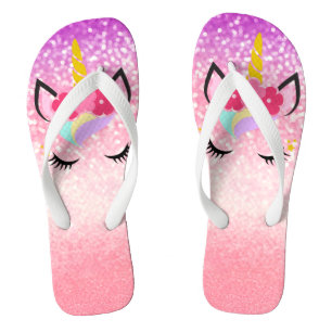 Tongs Sandales Flipflop personnalisées Unicorn Ombre Gli