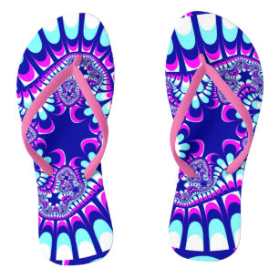 Tongs Sandales personnalisées Fleur de glace rose