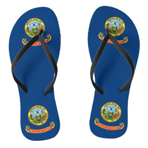 Tongs Sangles adultes slim avec drapeau de l'Idaho, État