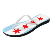 Tongs Sangles minces adultes avec Drapeau de Chicago, US (Incliné)
