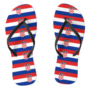 Tongs Sangles minces adultes avec drapeau de Croatie